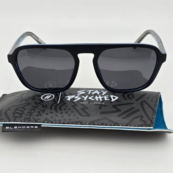 Blenders Jamie O’Brien Matte Black Frame Polarized Smoke Lens Aviator Sunglasses - Picture 1 of 16